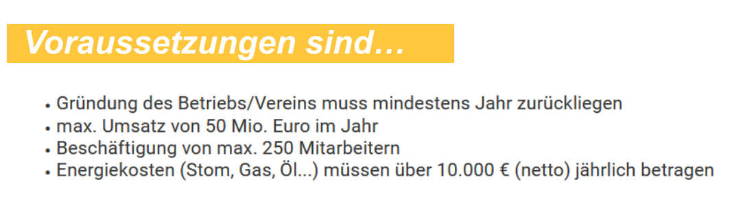 Voraussetzungen sind…